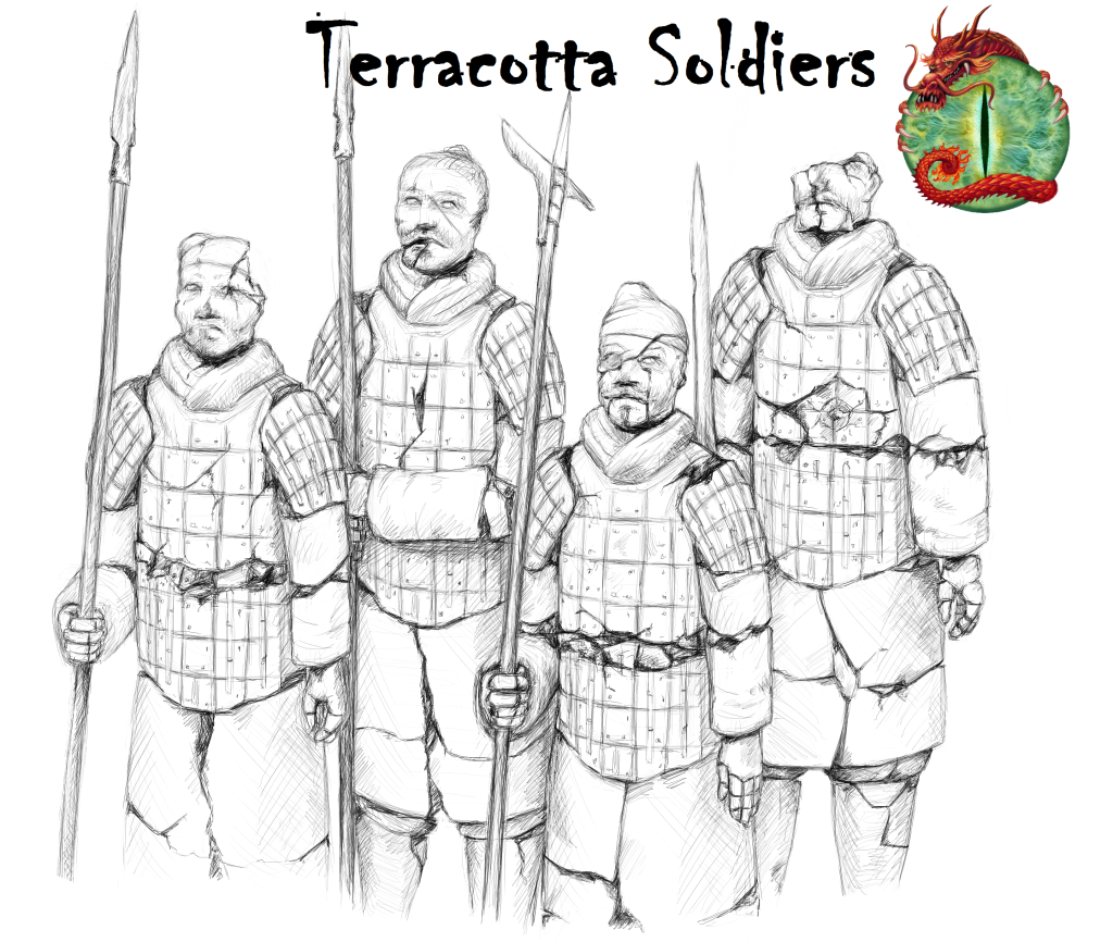 Terracotta Warriors will consist of between 4-6 individual poses equipped with similar weaponry as the infantry.